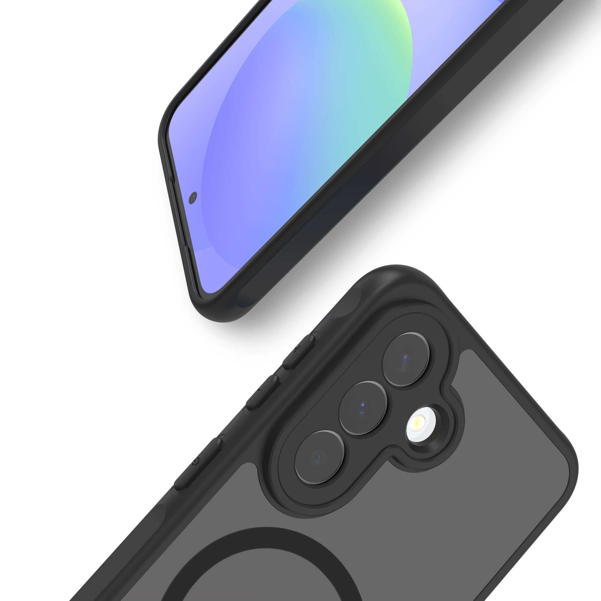 nevox StyleShell Invisio Backcover – für Samsung Galaxy A57, MagSafe, PC+TPU, Schwarz