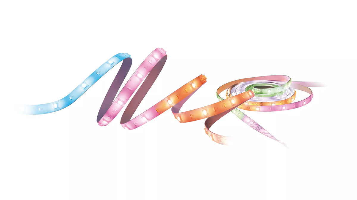 Philips by Signify LED-Strip PHI – 4 m, RGBIC, 12 W, WiFi/BT, für Alexa/Google/IFTTT, weiss