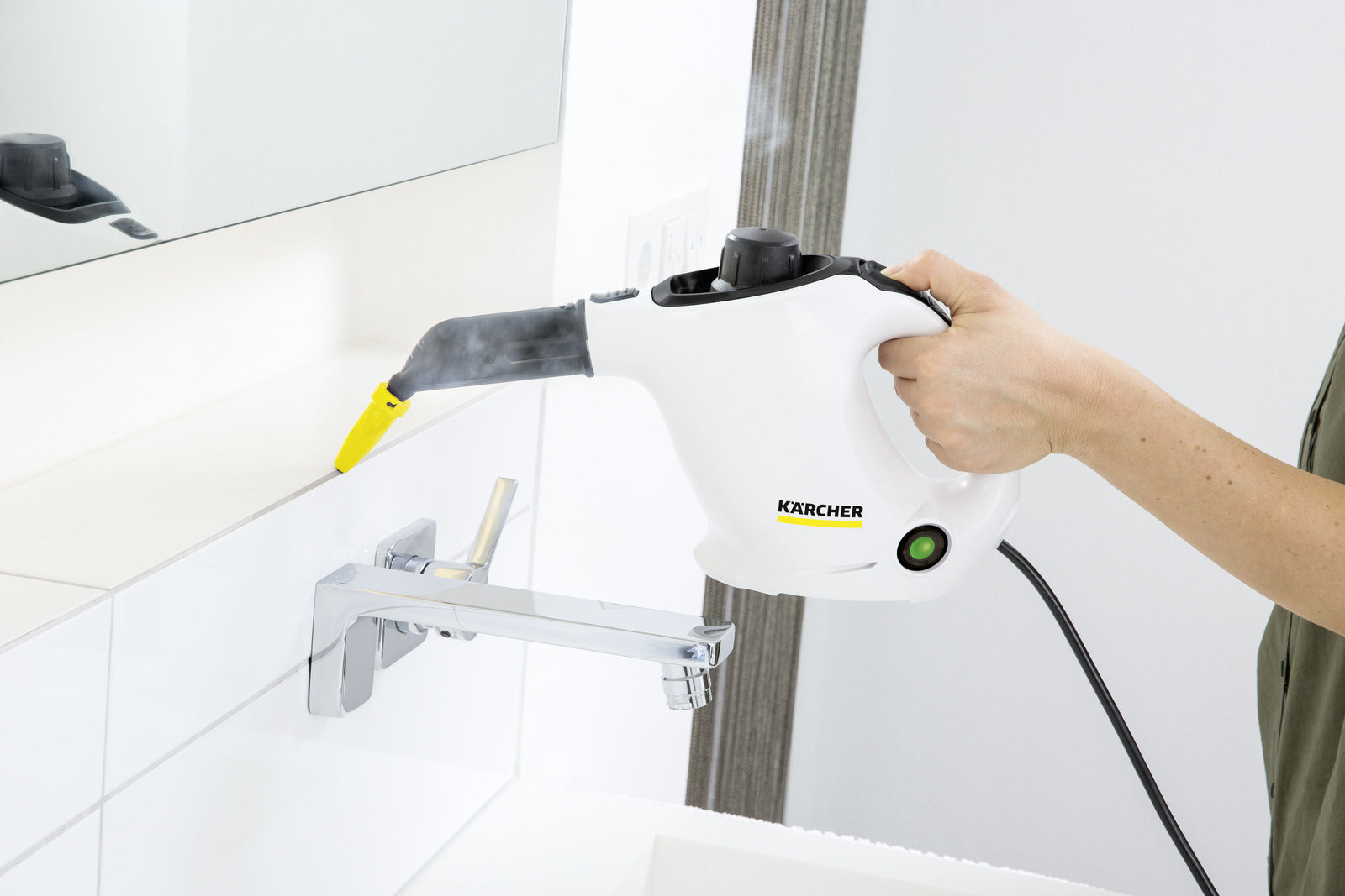 Kärcher Zylinder-Dampfreiniger SC 1 – 0,2 l – weiss – 12,7 × 32,1 × 18,6 cm