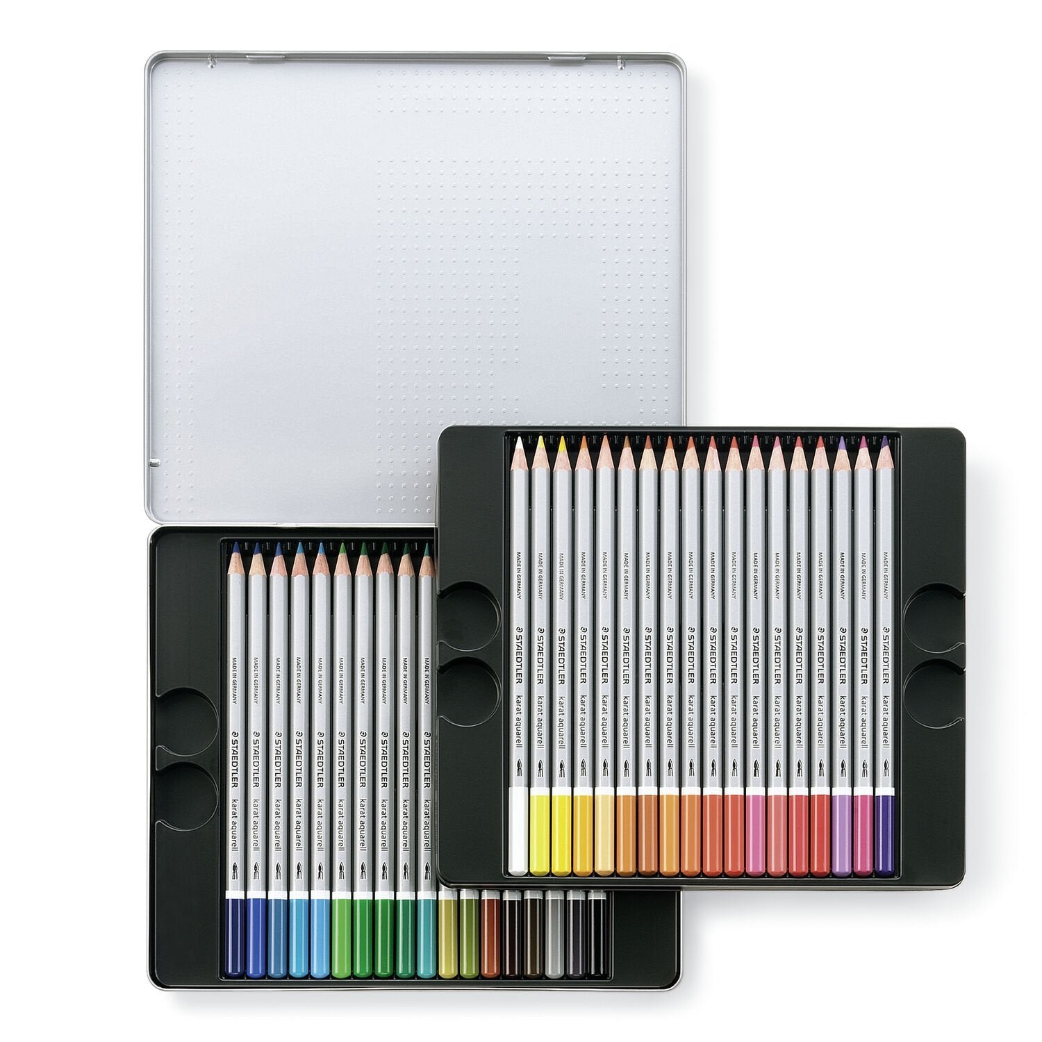 Staedtler Aquarellfarbstifte Karat – Sechskant, Minen-Ø 3,0 mm, 36 Farben, im Metalletui