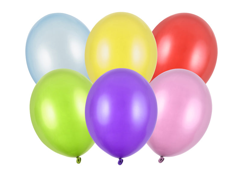 PartyDeco Luftballons – mehrfarbig Metallic – Ø 30 cm – Latex – 10 Stk