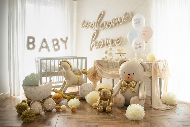 PartyDeco Folienballon Willkommen – Braun – 258 × 55 cm – 1 Stk
