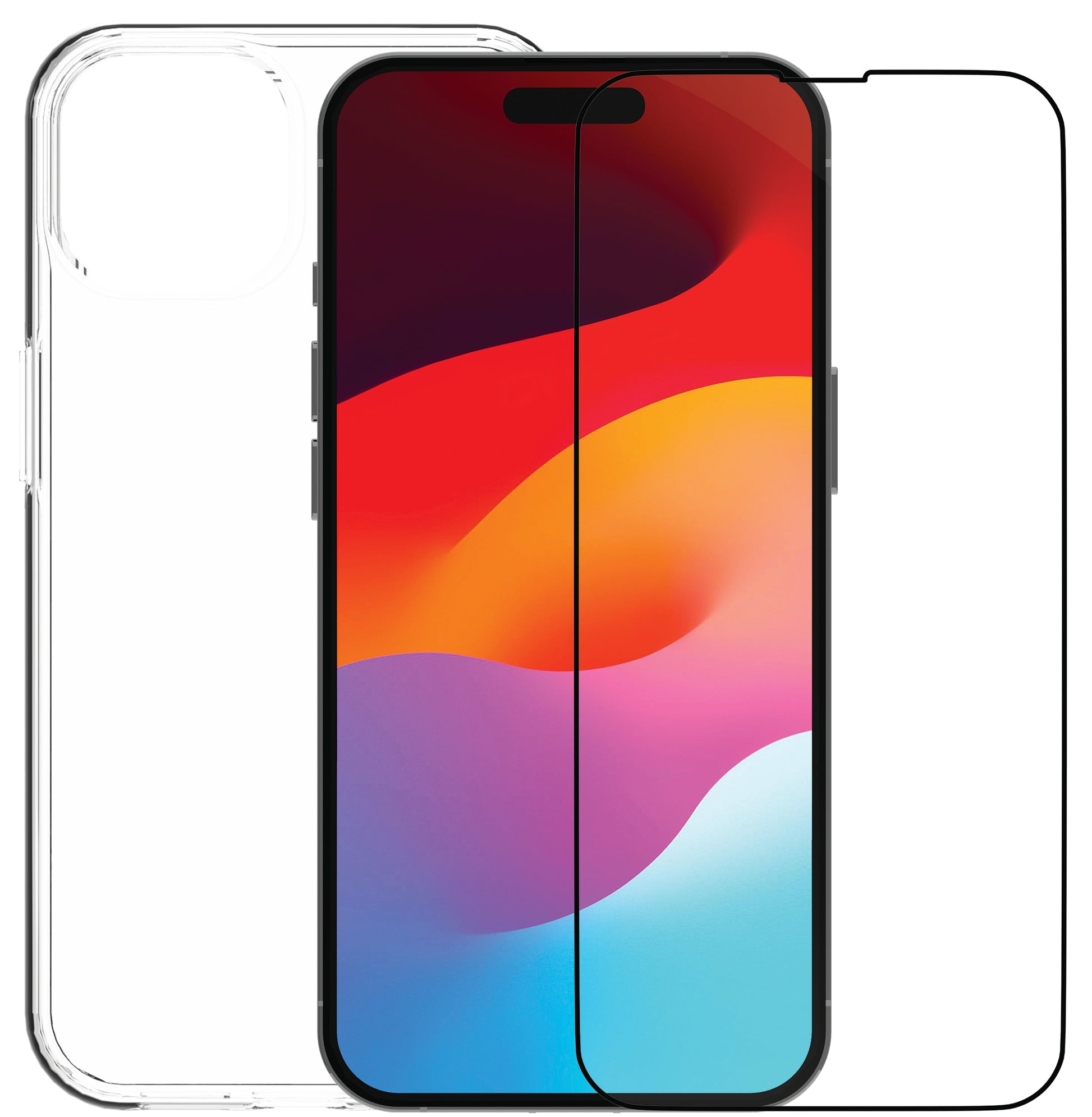 dbramante1928 Backcover – für Apple iPhone 15 Plus, Transparent, mit eingebauter Bildschirmabdeckung