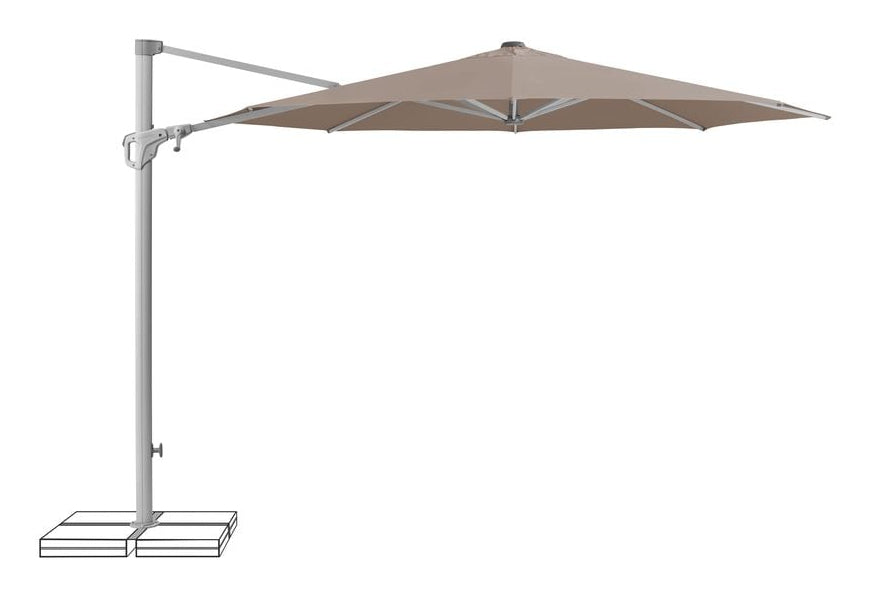 Suncomfort by Glatz Familyflex Terrassenschirm – 300 × 300 cm – Polyester & Aluminium, Hellbraun