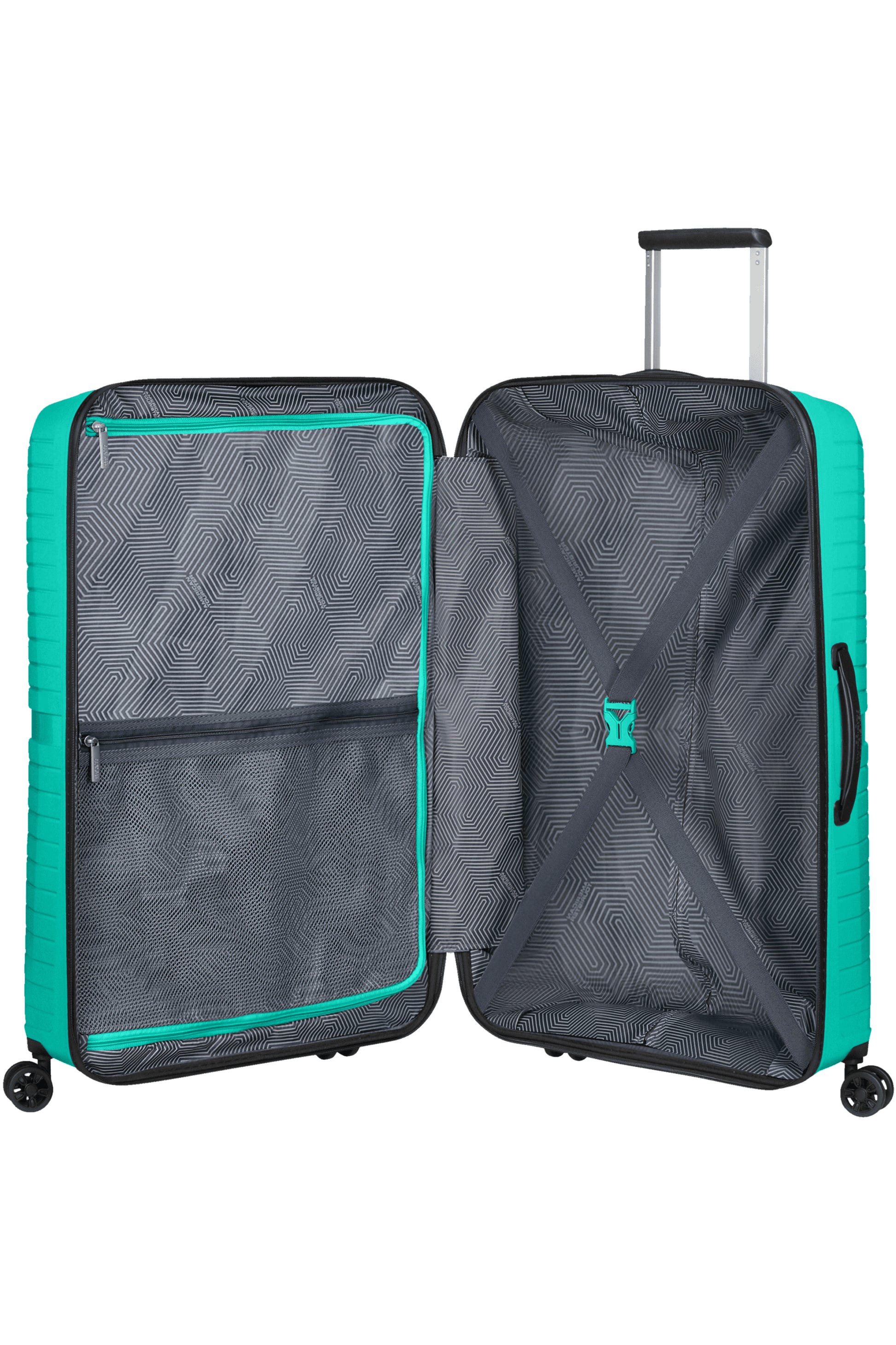 American Tourister Trolley Airconic – 101 l, Hartschale, 4 Doppelrollen, mit TSA, Aqua Grün, 49 × 77 × 31 cm