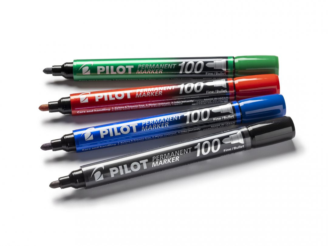Pilot 100 XL Permanentmarker – Rundspitze 1 mm – Schwarz – 20er-Pack – Für Papier