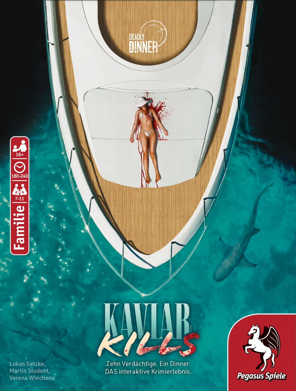 Pegasus Spiel Deadly Dinner – Caviar Kills – Brettspiel, 7–11 Spieler, ab 16 Jahren, 240 Min., DE