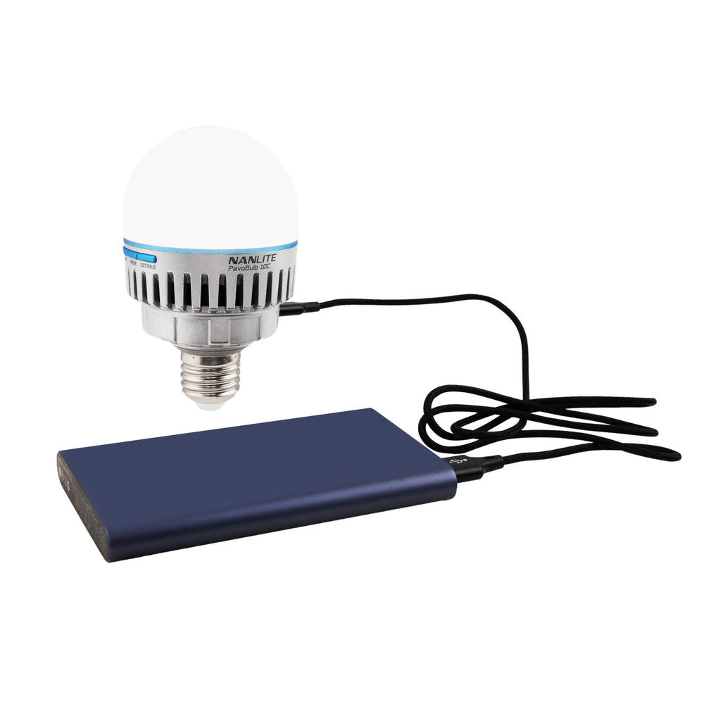 Nanlite PavoBulb 10C – 10 W LED-Birne (E27), dimmbar, 2700–7500 K, 1018 lx – Metallisch/Weiss