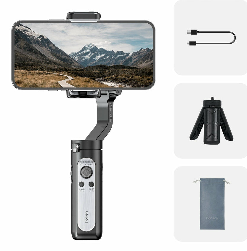Hohem iSteady XE Smartphone-Gimbal – 3-Achsen, 2000 mAh/8 h – für Smartphones (5,5–9 cm) – Schwarz