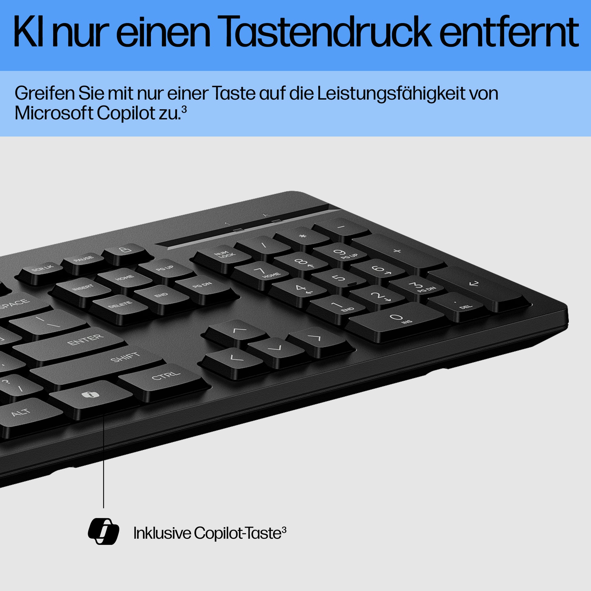 HP 125 – Tastatur – 100% – Membran – kabelgebunden – USB – QWERTY (DK) – Schwarz