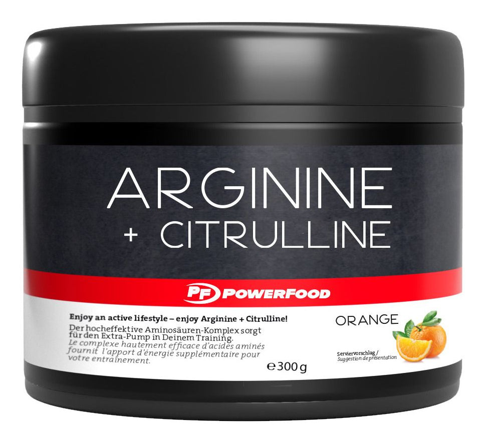 PowerFood Aminosäure-Pulver One Arginine + Citrulline Orange – 300 g