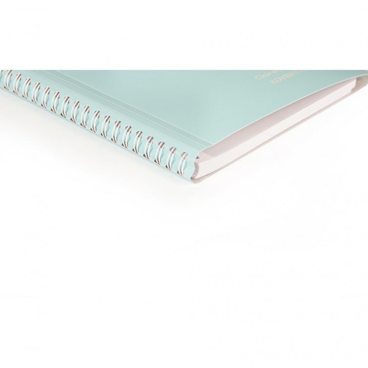Clairefontaine Collegeblock – A5 – Liniert – 160 Seiten – 90 g/m² – Doppelspirale, 2 Taschen, Eisblau – PEFC
