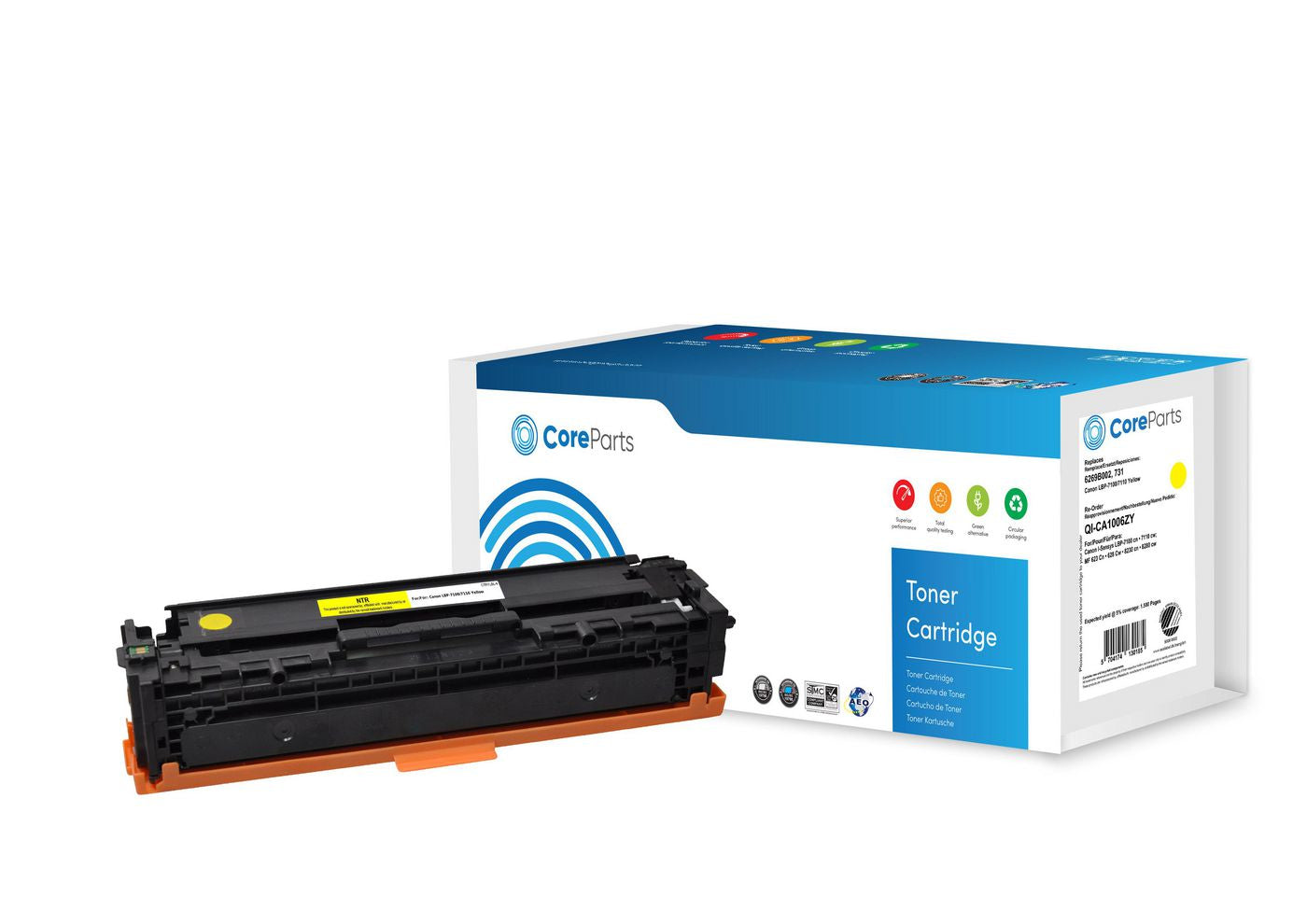 CoreParts 731H (6269B002) Gelber Toner – Original XL – 1'500 Seiten – für Canon LBP-7100/LBP-7110