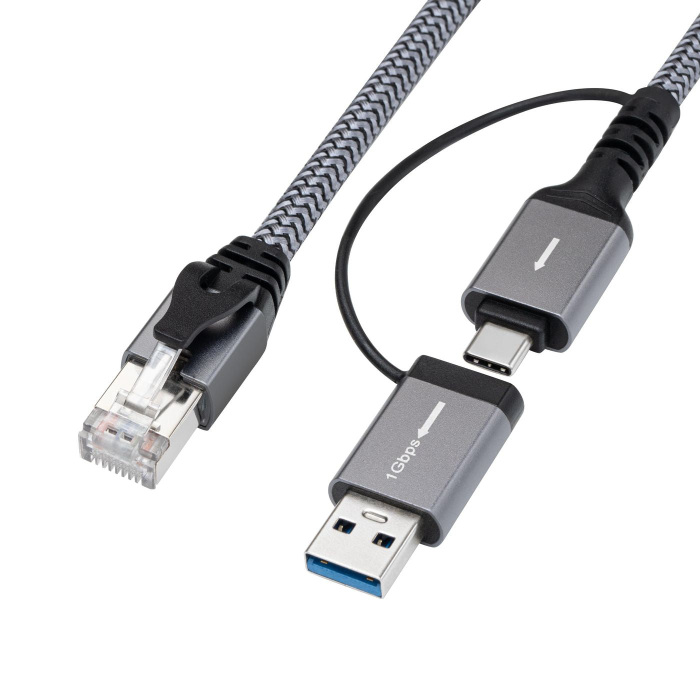 Microconnect Ethernet (RJ-45) auf USB-A/USB-C Adapter, CAT6, 10 m, FTP