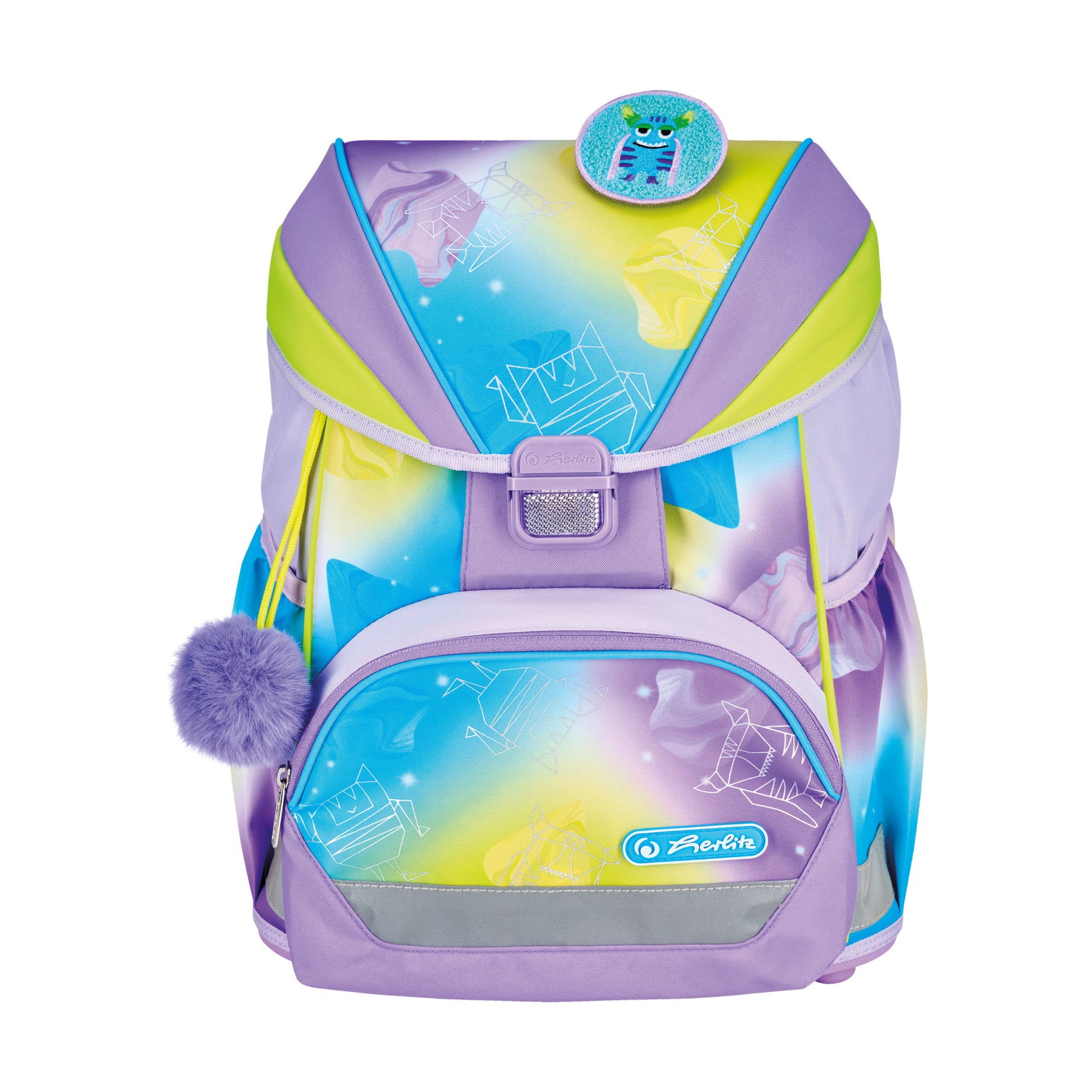 Herlitz UltraLight XL Plus – Schulrucksack-Set 4-teilig, Monster, 22 l, 32×39×25 cm