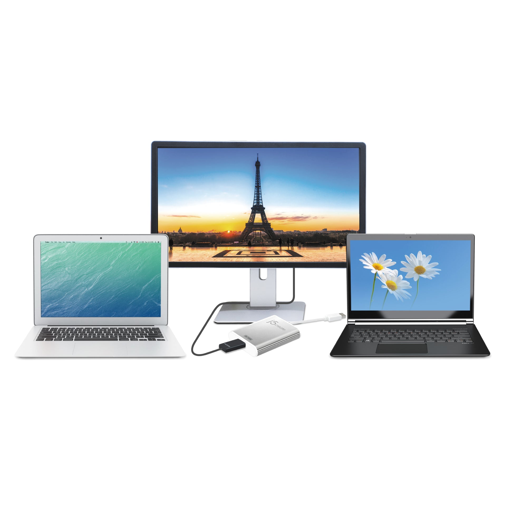 j5create JUA354-N Adapter USB-A zu HDMI – 4K (3840 × 2160) @ 30 Hz, USB 3.2 Gen 1 (5 Gbit/s), 0,08 m, Silber