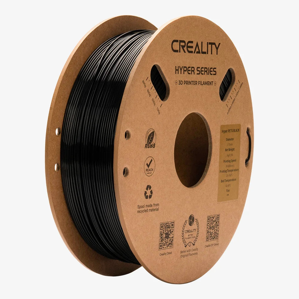 Creality 3D-Drucker-Filament Hyper PETG 1,75 mm Schwarz, 1 kg – für Creality 3D