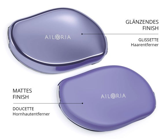 Ailoria Hornhautentferner und Nano-Glas-Rasierer – wasserfest, mit Gleitmodus – violett – Kunststoff