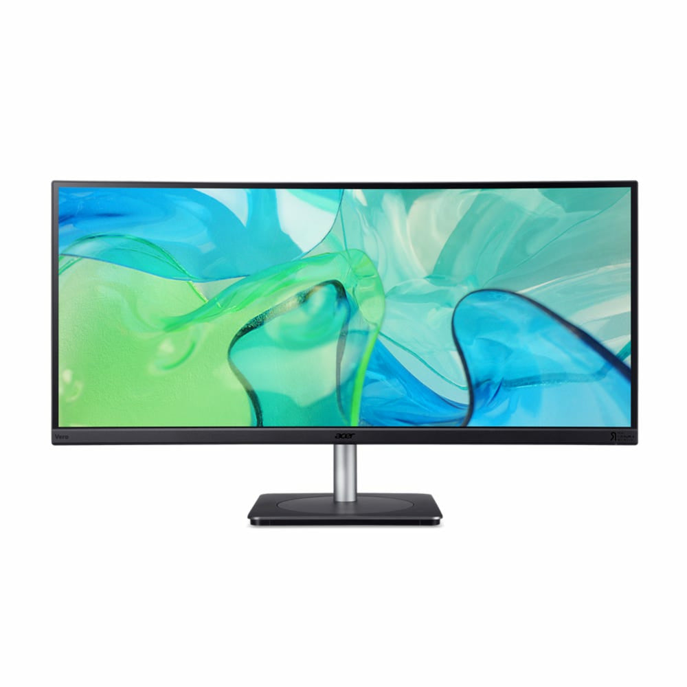 Acer Vero CB3 – Monitor, 34" 3440 × 1440 (UWQHD), IPS, 60 Hz, 300 cd/m², Gebogen, Adaptive Sync, Schwarz