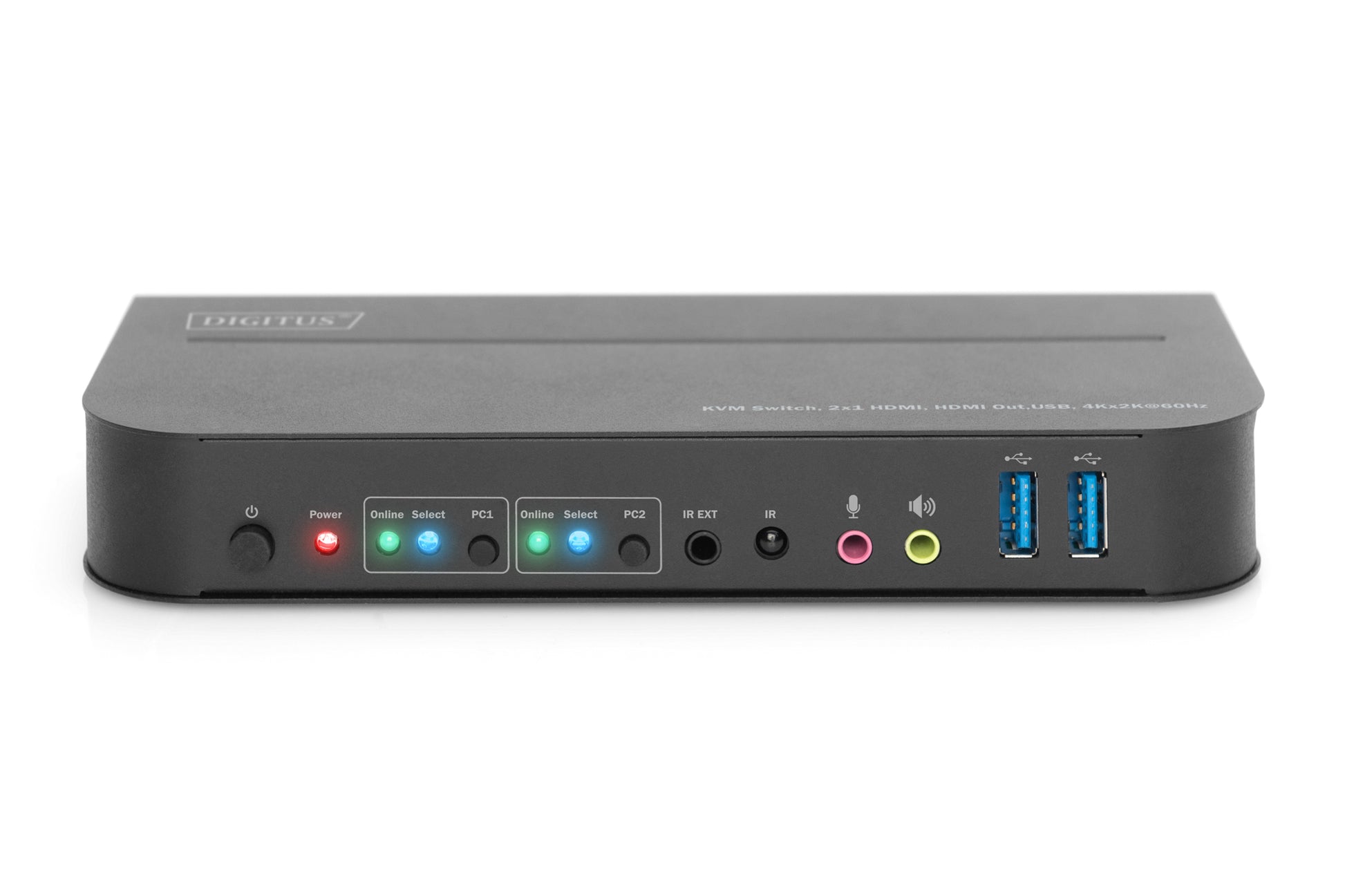 Digitus KVM-Switch 2×1, HDMI/USB 3.2 Gen 1/USB 2.0, 4K (4096 × 2160), 18 Gbit/s, HDR, HDCP