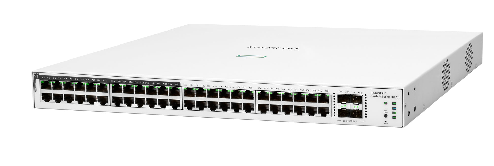 HPE Aruba 1830 48G 4SFP JL815A – Managed Switch – 48×GbE, 4×SFP, L2, PoE+ 370 W, 1U
