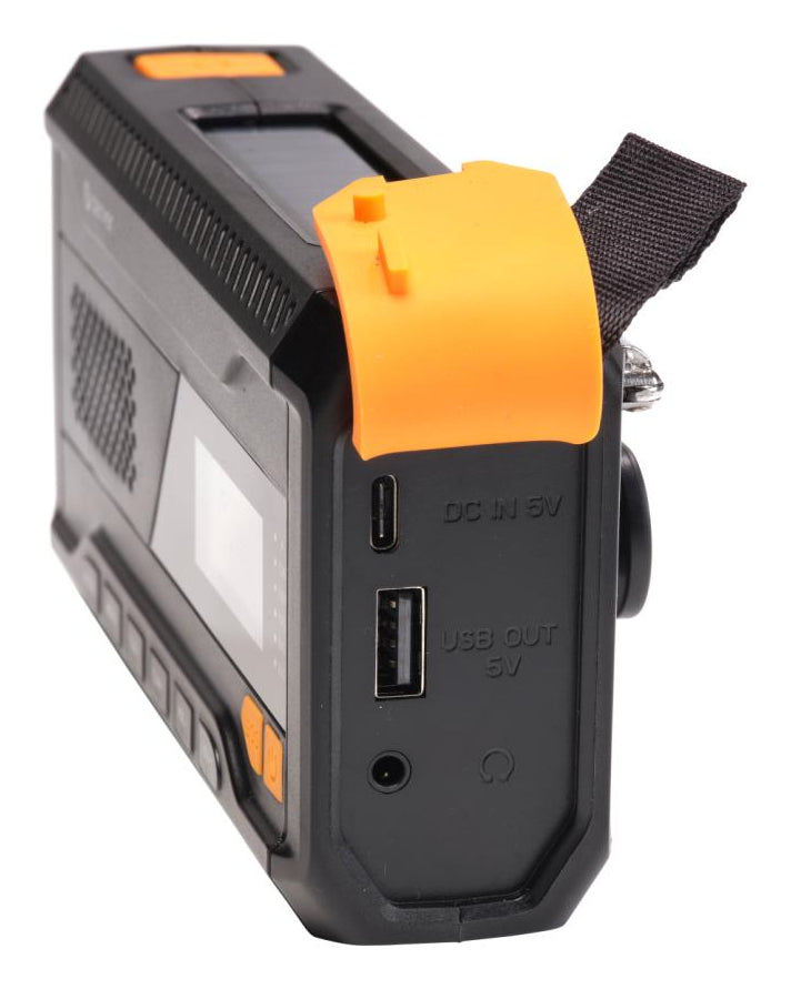 Denver SCD-2033 – Tragbares DAB+ Radio, UKW, Bluetooth 5.3, Powerbank, Akku 2'000 mAh, Solar/Dynamo – Schwarz