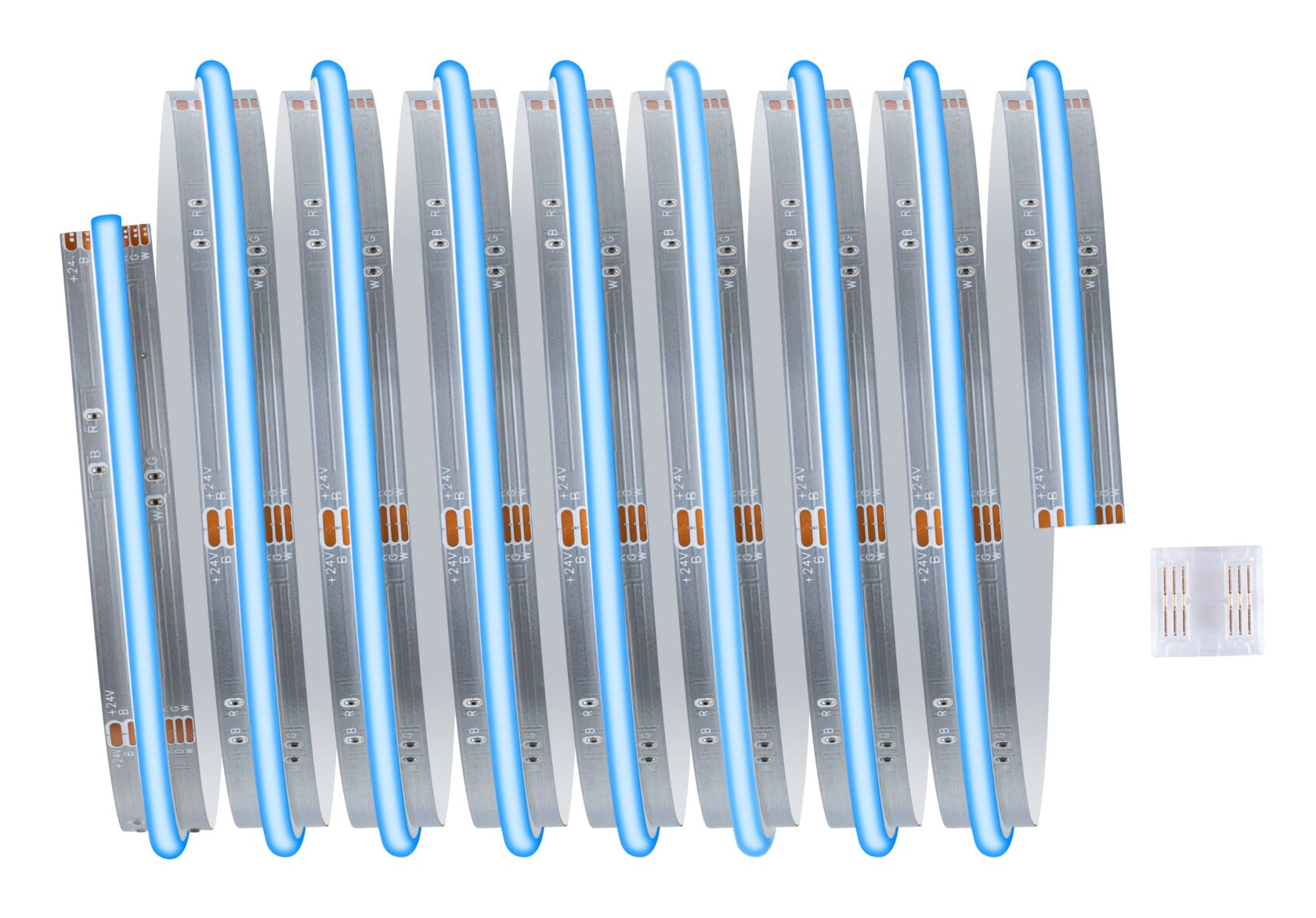 Paulmann LED-Strip MaxLED1000 – 2,5 m, 2595 lm, 24 W, RGBW, dimmbar, silber
