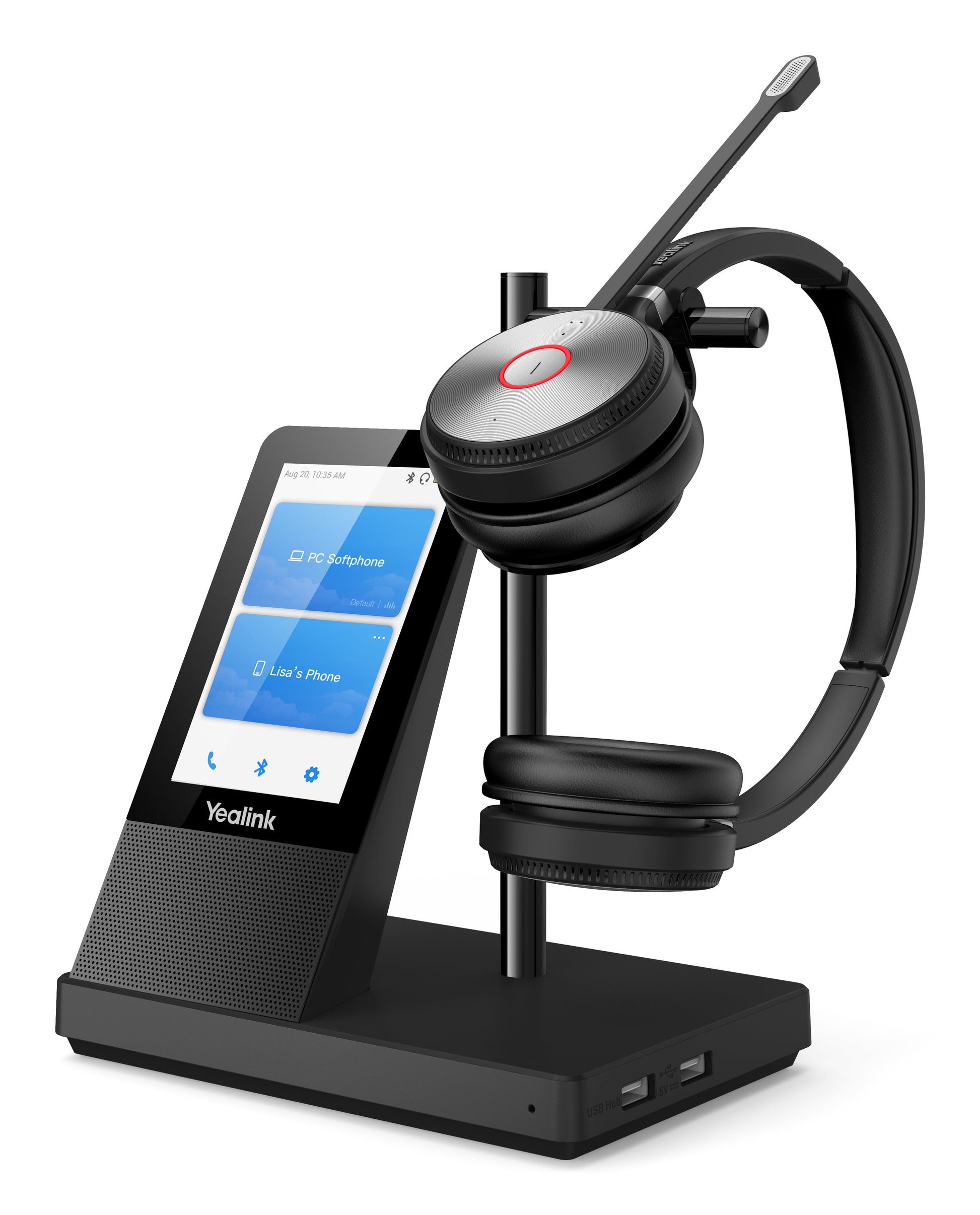 Yealink WH66 Dual UC – Duo Headset – DECT, mit Basisstation – Schwarz – bis 14 h