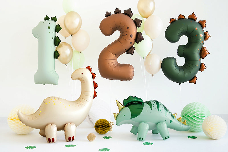 PartyDeco Folienballon Brontosaurus stehend – mehrfarbig – 85 × 91 cm – 1 Stk