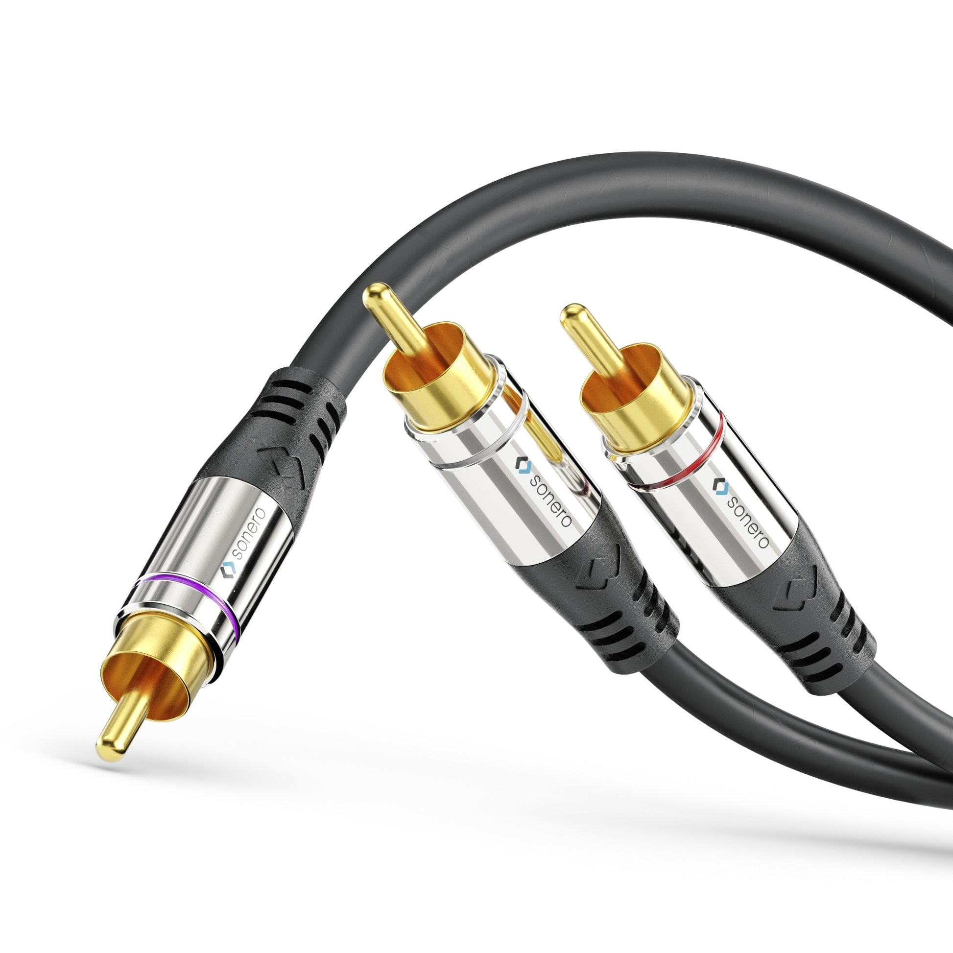 Sonero Cinch-Kabel (2×) – Cinch Stecker–2× Stecker – 7,5 m, vergoldete Stecker