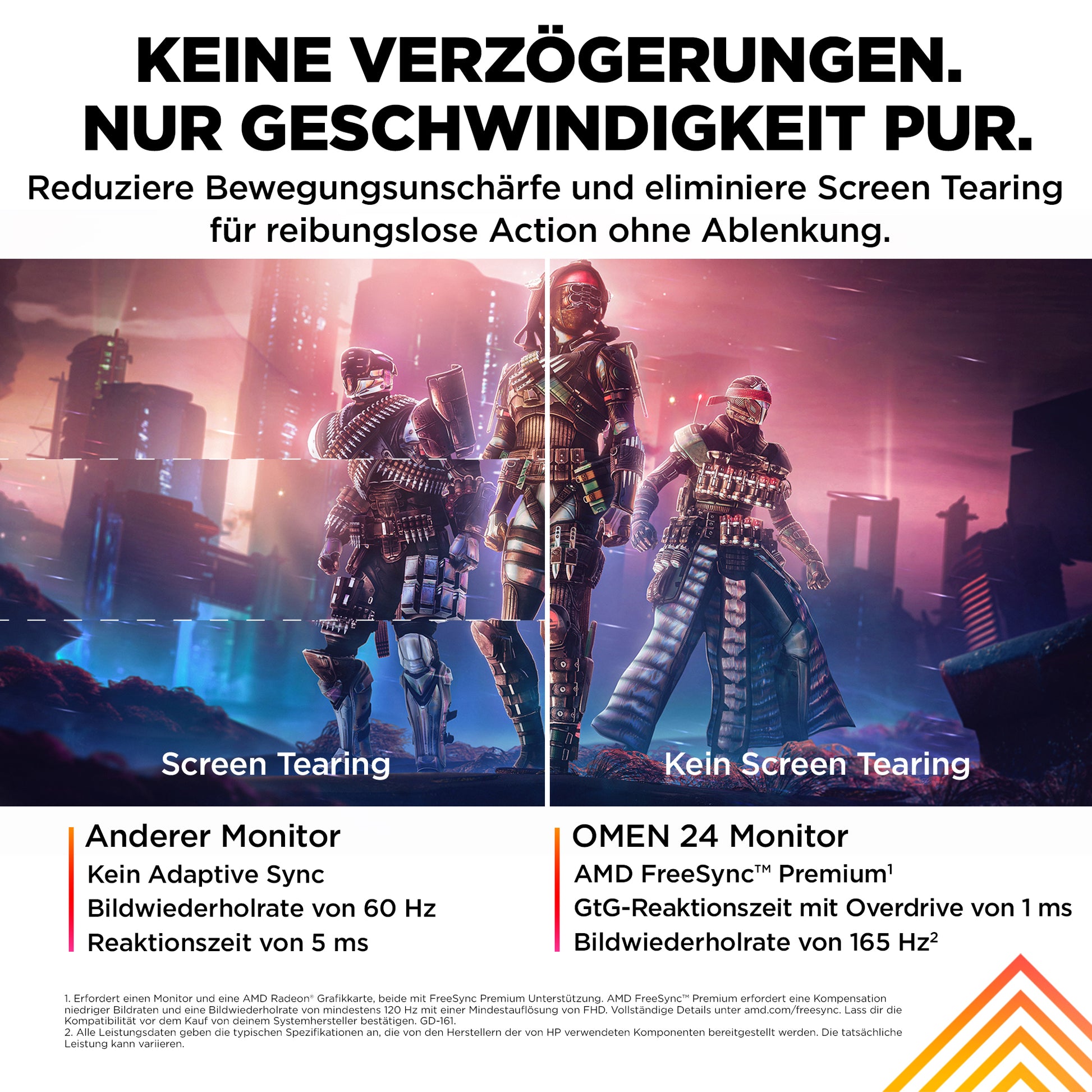 HP Monitor, 23,8", IPS, 165 Hz, 300 cd/m², AMD FreeSync Premium, VESA 100 × 100, Schwarz