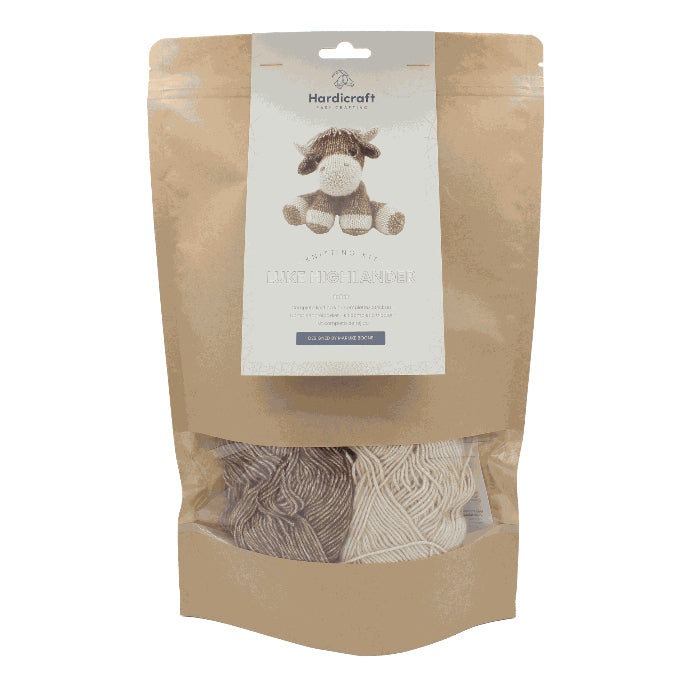 Hardicraft Strickset – Hochlandrind Luke – ca. 21 cm – Braun, Beige