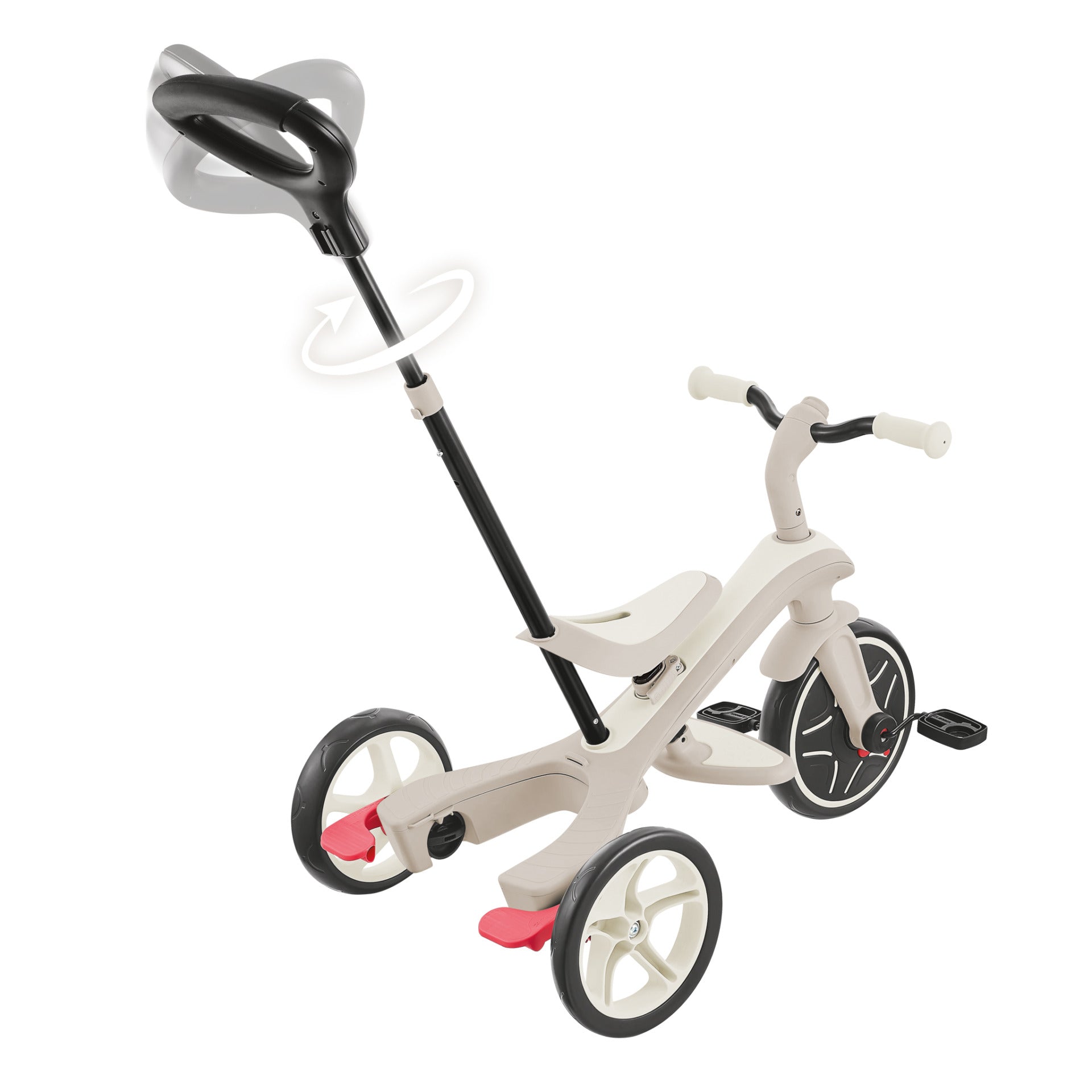 Globber Explorer 4-in-1 Ecologic Dreirad – Ø 25,4 cm – ab 10 Monaten – beige – Polycarbonat – max. 20 kg