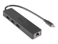 i-tec USB-Hub – USB-C, 3× USB-A, GbE, für Windows/Mac/Linux