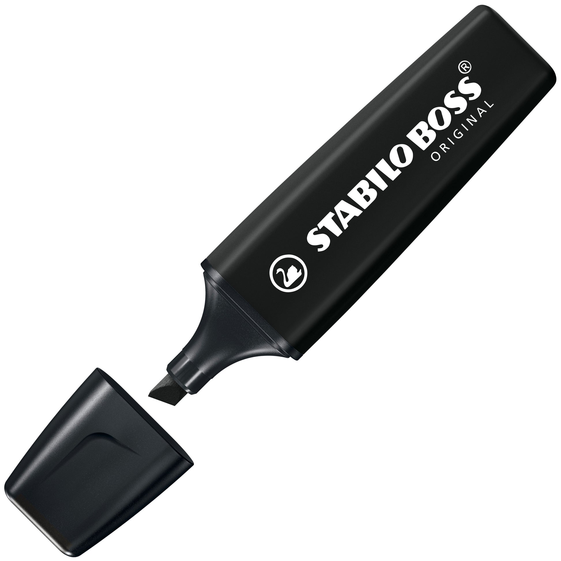 STABILO BOSS Original Textmarker Schwarz – Keilspitze, 2–5 mm, nachfüllbar