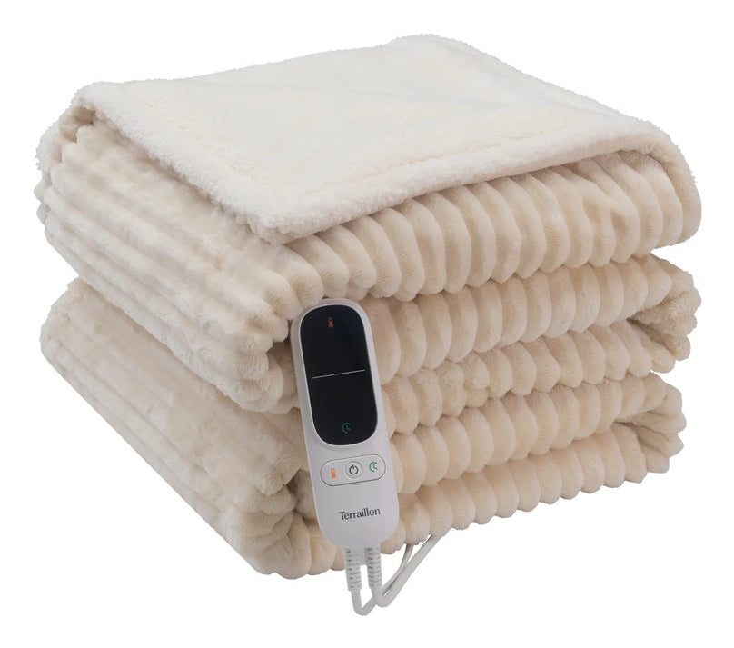 Terraillon KOOMY Wohndecke – Polyester, Baumwolle, Creme – 130 × 180 cm