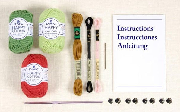 DMC Häkel-Set Amigurumi – Fruit Friends (Smiley) – Baumwolle