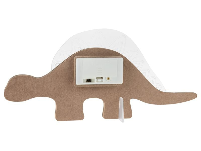COCON Tischleuchte Dino Holz – LED integriert, warmweiss, batteriebetrieb (2× AA), laufzeit 6 h – Weiss