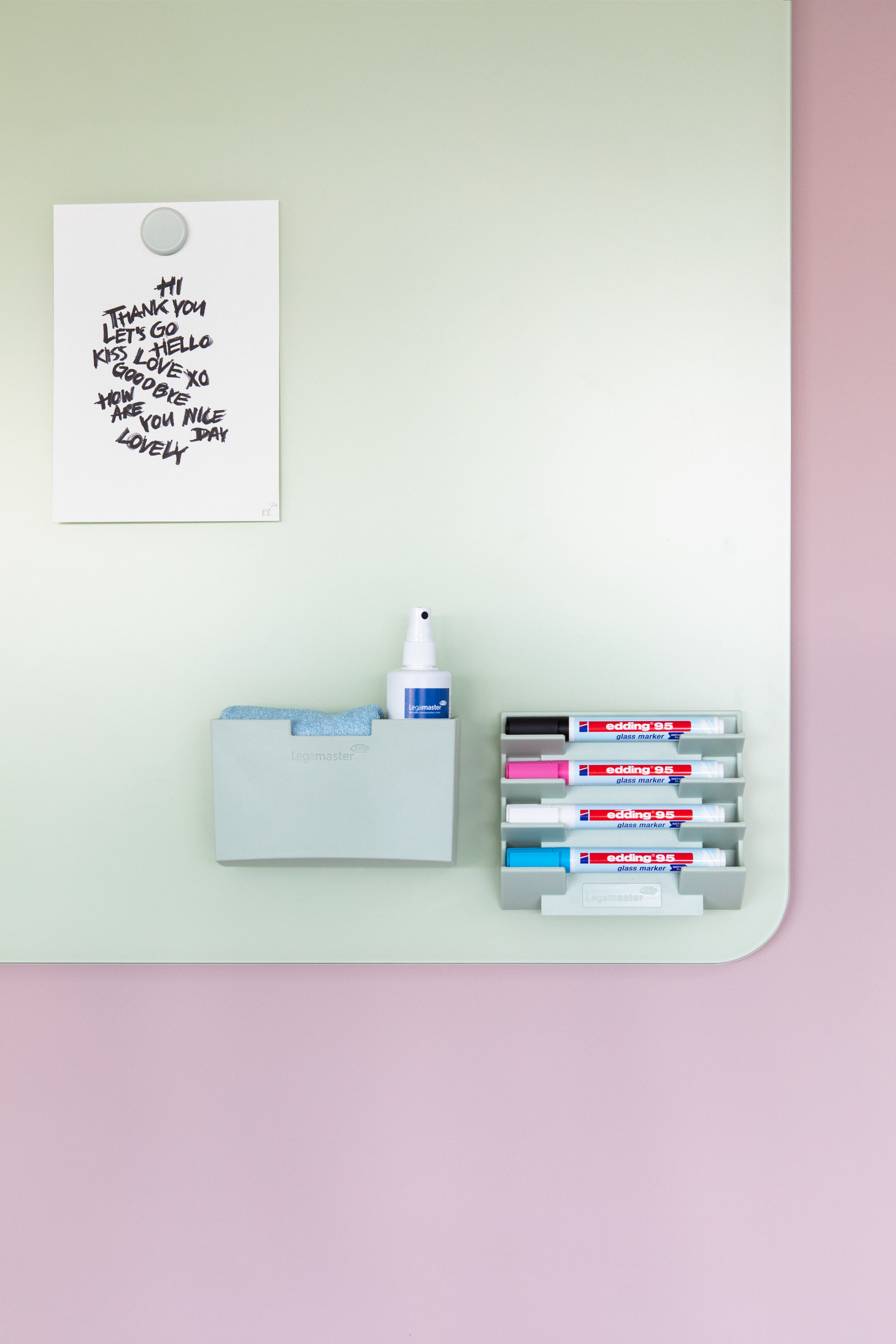 Legamaster Whiteboard – 200 × 100 cm, Glas, magnetisch, Wandmontage, inkl. Magnete, Montagesatz, Marker