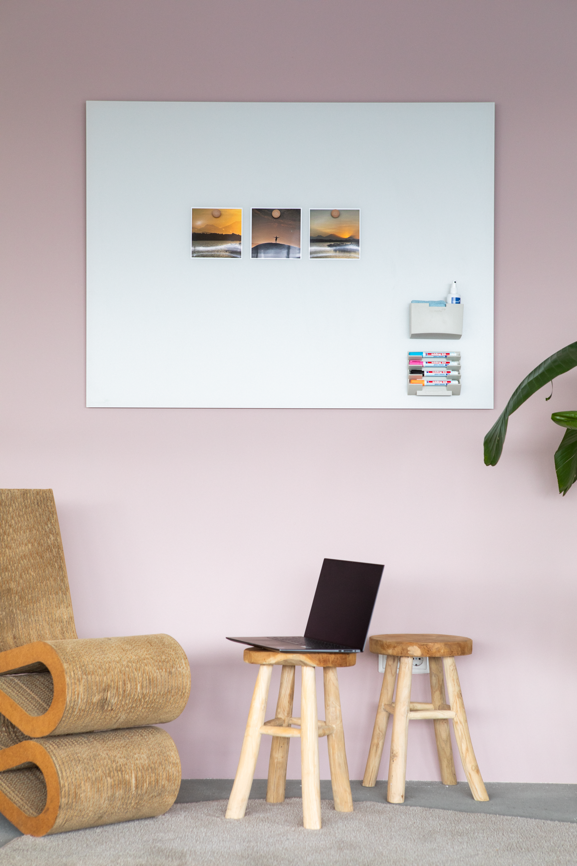 Legamaster Whiteboard – 120 × 90 cm, Glas, magnetisch, Wandmontage, inkl. 2 Magnete