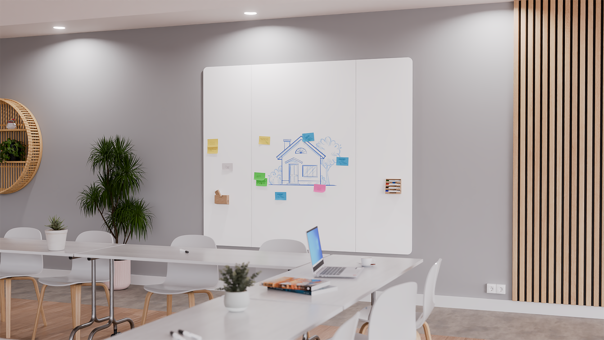 Legamaster WALL-UP Whiteboard – Emaille, magnetisch, rahmenlos – 60 × 200 cm