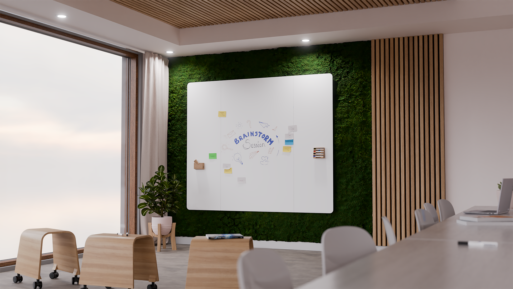 Legamaster WALL-UP Whiteboard – Emaille, magnetisch, rahmenlos – 60 × 200 cm