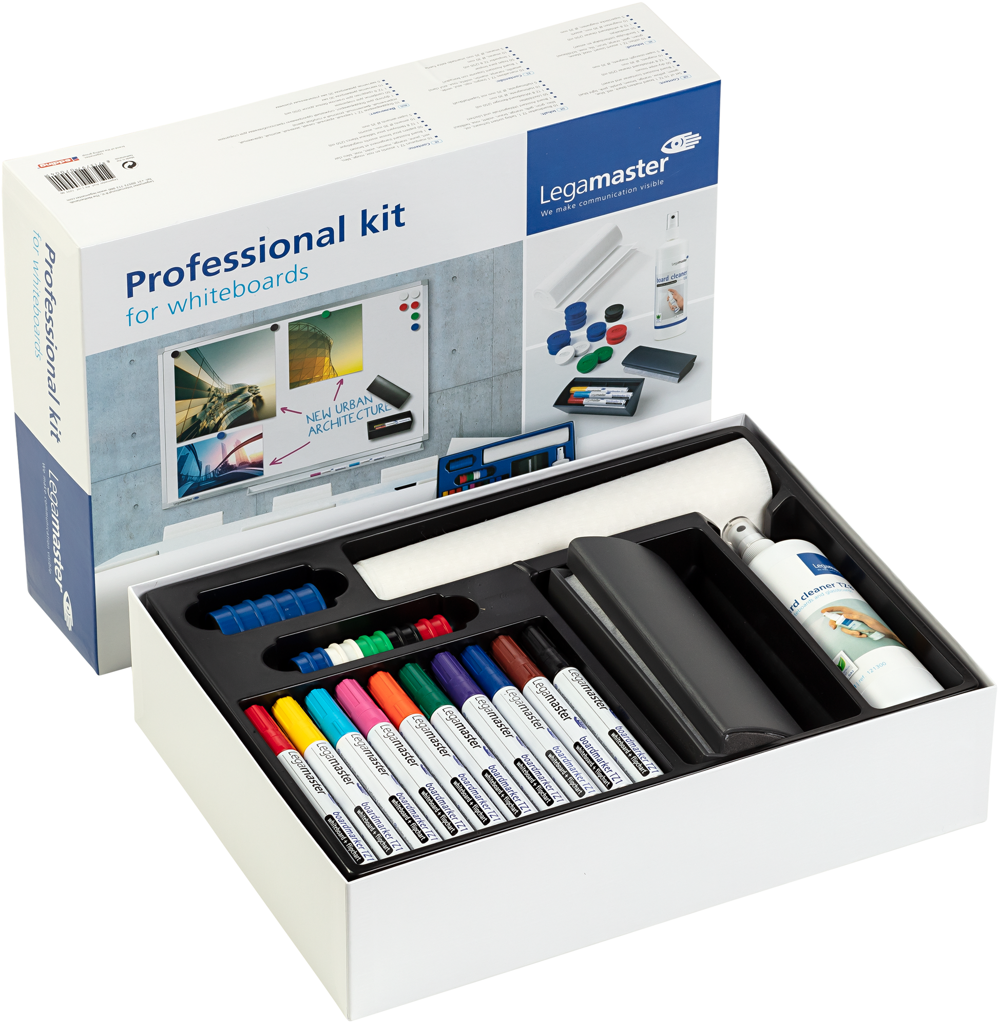 Legamaster Starter-Kit – für Whiteboards, inkl. 5 Haftmagnete 35 mm – 77-teilig