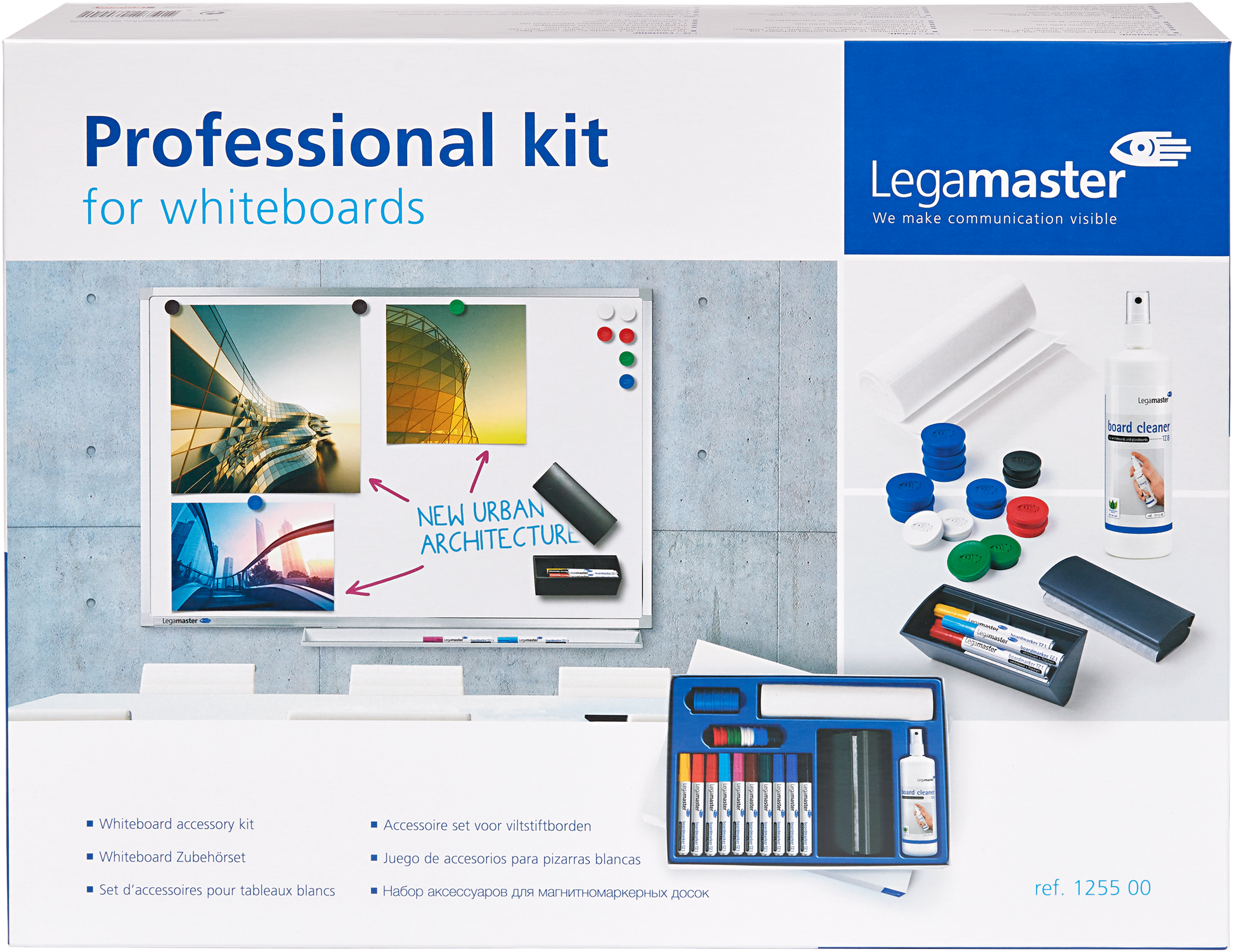 Legamaster Starter-Kit – für Whiteboards, inkl. 5 Haftmagnete 35 mm – 77-teilig