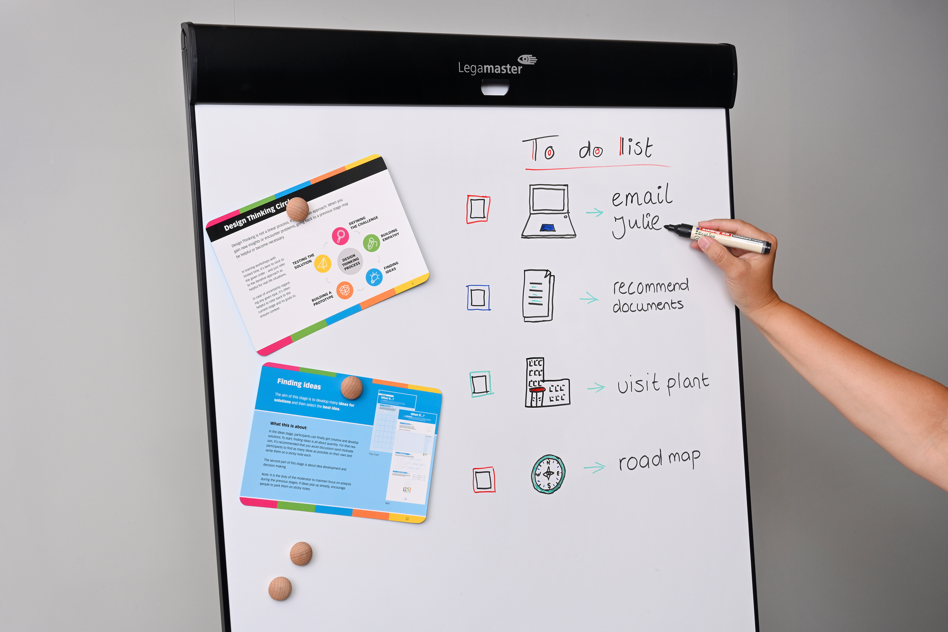 Legamaster Flipchart-Block SKETCH PRO – 105 × 68 cm, schwarz, Stahl