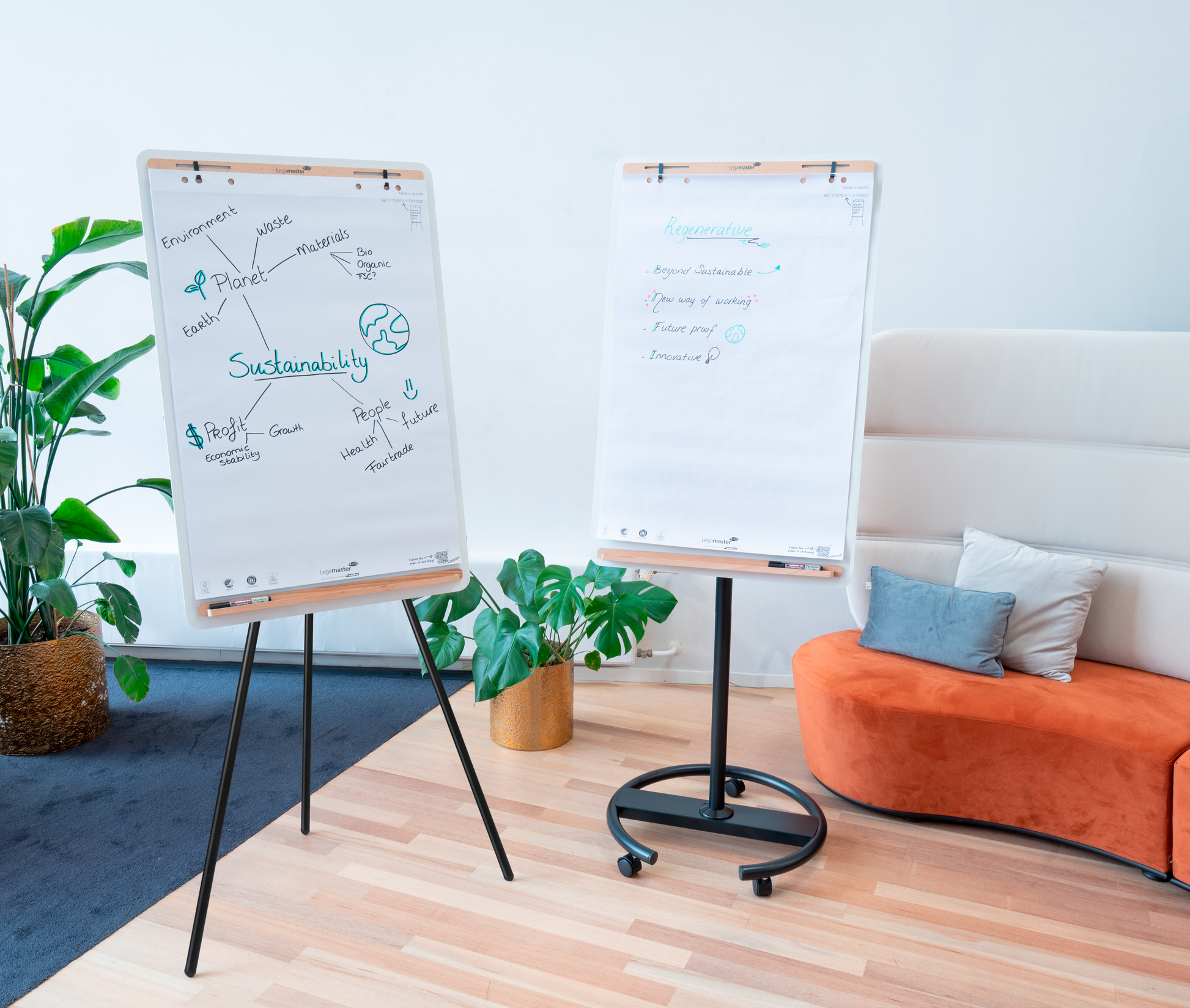 Legamaster Flipchart-Block SKETCH Infinite – 69 × 205 cm, weiss, Stahl