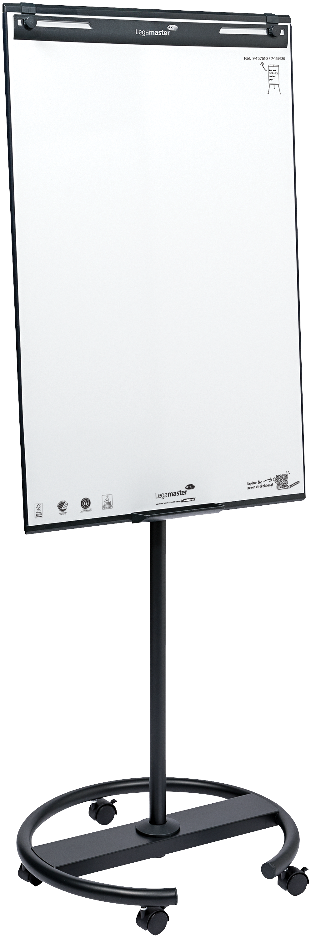 Legamaster Flipchart-Block SKETCH ECO – 65 × 98 cm, 20 Blatt/Block, 5 Blöcke, blanko, weiss, Papier, Recycling