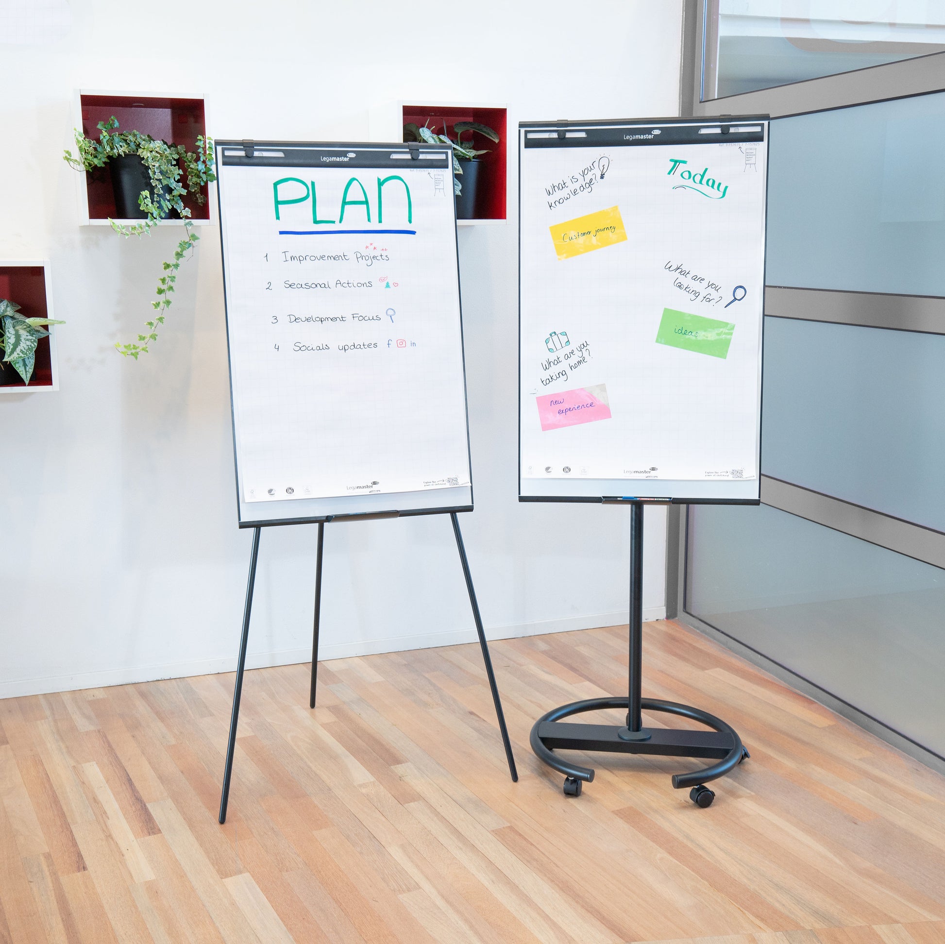 Legamaster Flipchart SKETCH EASY – 105 × 65 cm, schwarz, Stahl