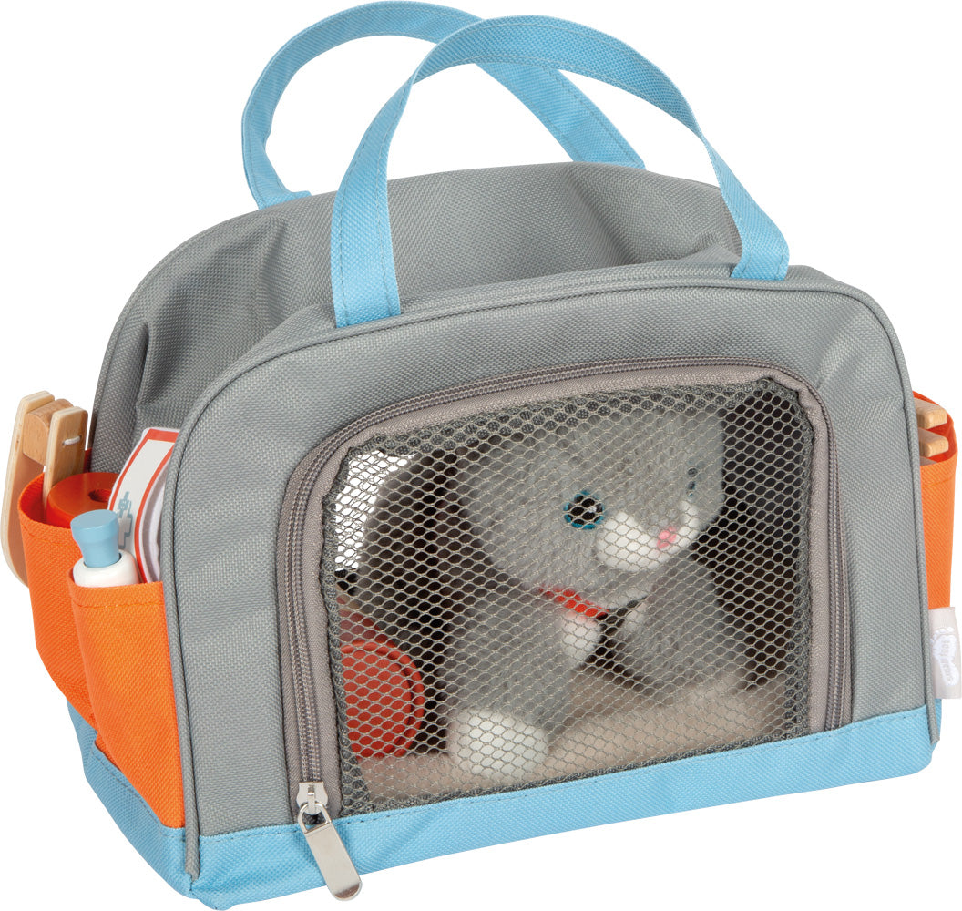 Small foot Plüschtier Katze, Pflege-Set – 14-teilig – ab 2 Jahren – Plüsch/Stoff/Holz, mehrfarbig