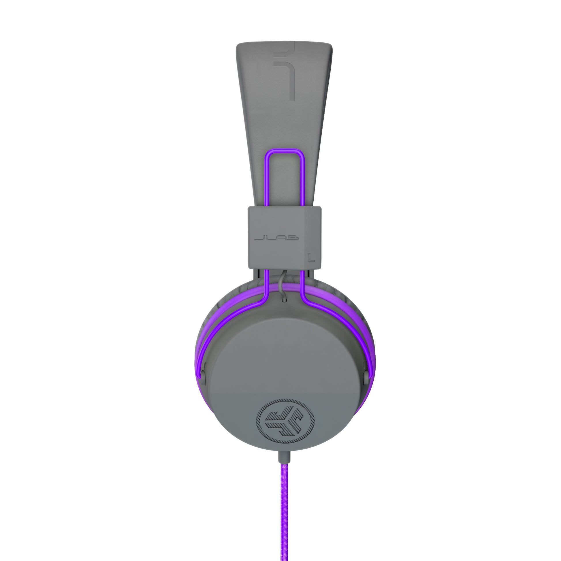 JLab Studio Kids Kinderkopfhörer – On-Ear, Kabelgebunden, 3,5 mm Klinke, 85 dB Lautstärke-Limit, Grau/Violett